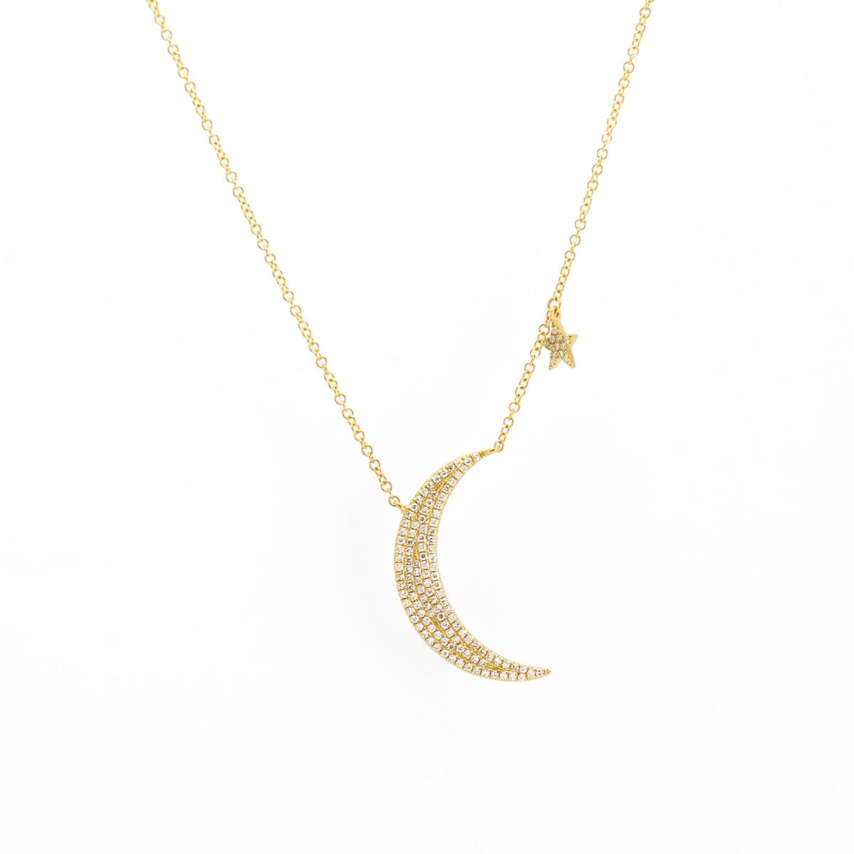 Diamond Moon & Star Necklace