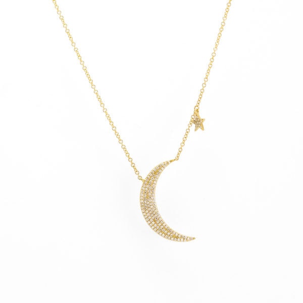 Diamond Moon & Star Necklace
