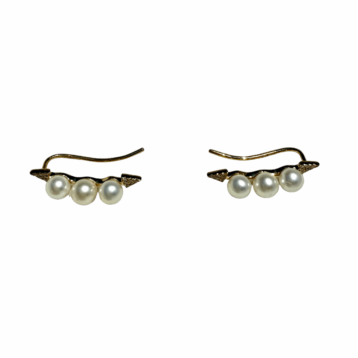Diamonds & Pearls Ear Climbers