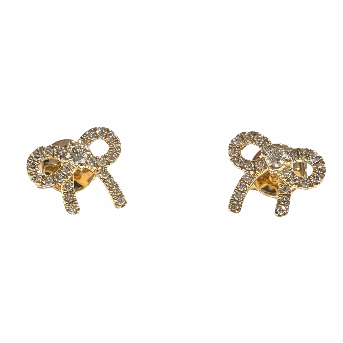 You Are a Gift Diamond Bow Earrings