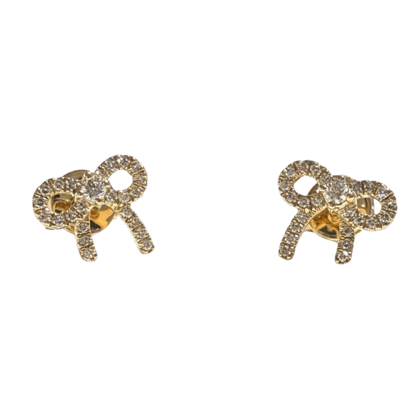 You Are a Gift Diamond Bow Earrings