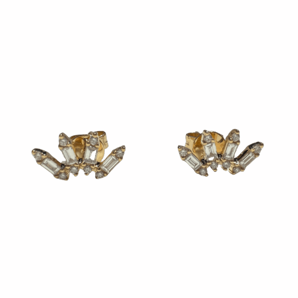 Bat for Lashes Baguette Diamond Earrings