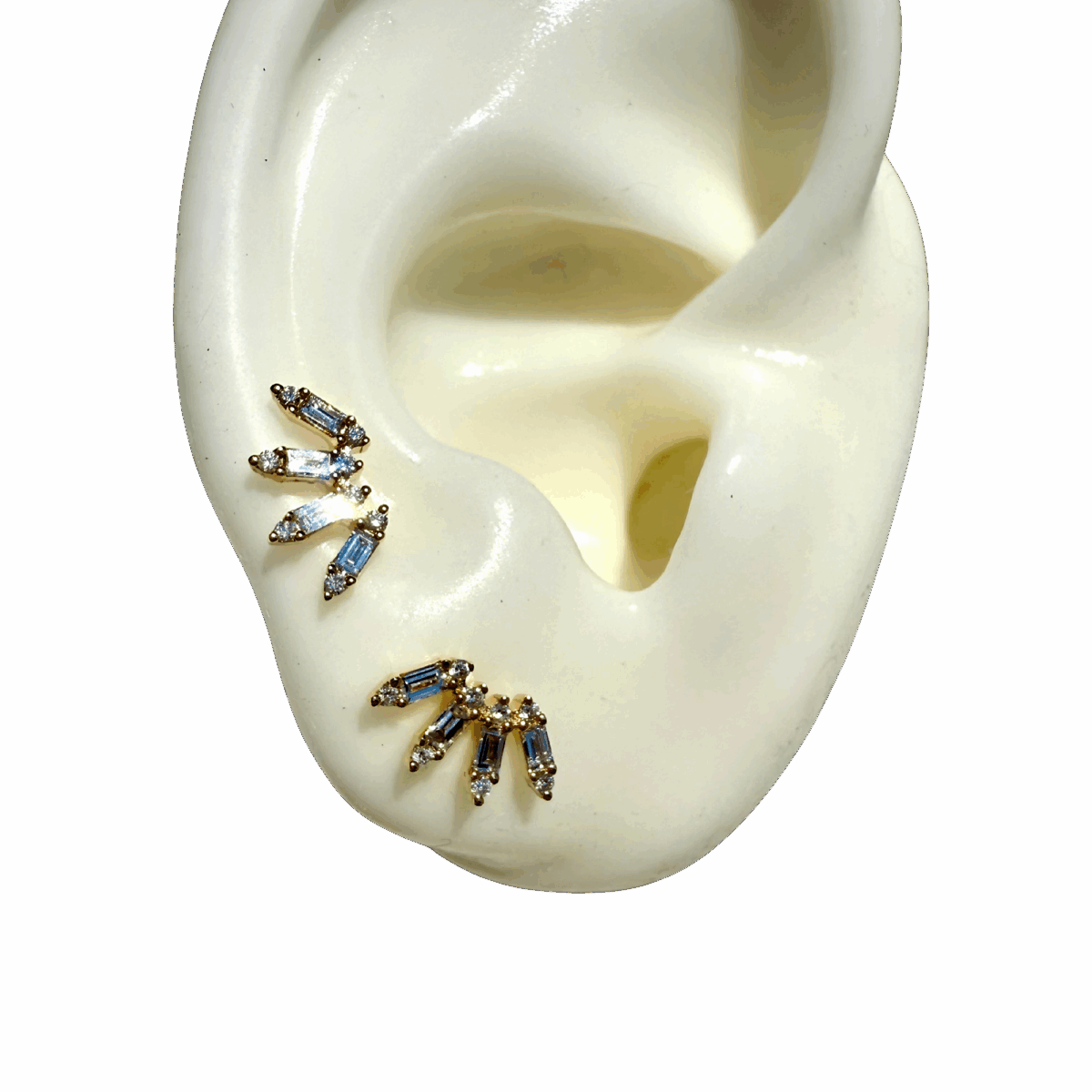 Bat for Lashes Baguette Diamond Earrings - Image 3