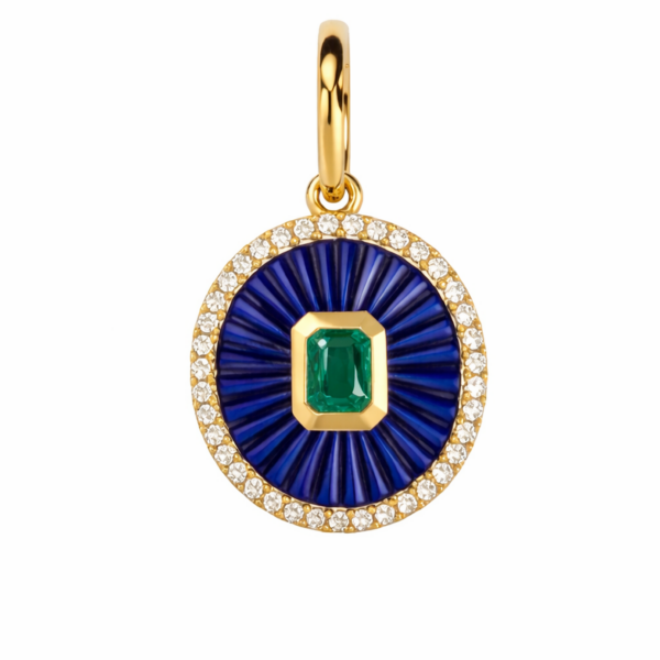 Lapis Emerald Diamond Attachable Charm