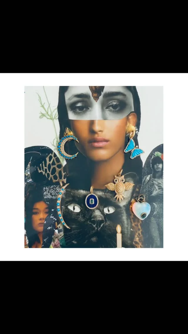 I love celebrating women who create with intension.

@saree.robinson Zodiac prints, make the perfect gift.  Collages made from paper, a true labor of love, nothing half-done, 
all DEEP-ly considered.
I was given this Scorpio dreamscape by @millycozza 🙏🏻
Shown here layered with @padevavra gemstone charms, available through the beautifully curated spaces of @hotboxbetty & @maisondjouf 
Or padevavra.com

#padevavra #charms #sareerobinson #art #hotboxbetty